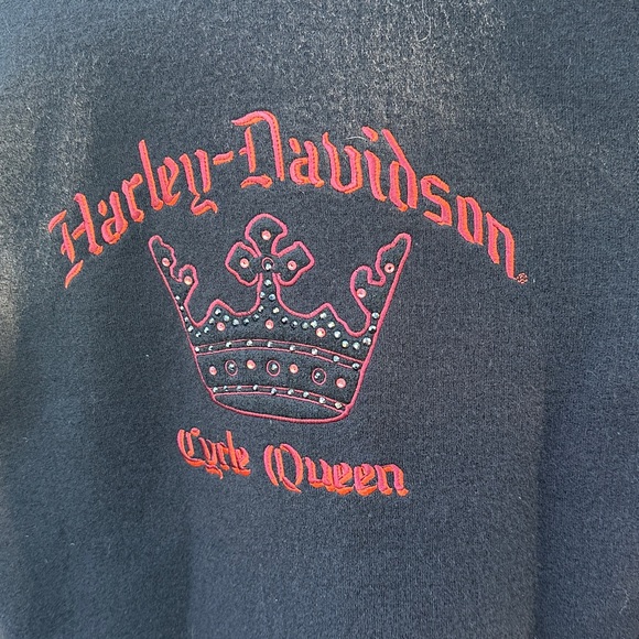 Harley-Davidson Black Wool Jacket with Red Accents - Picture 4 of 4